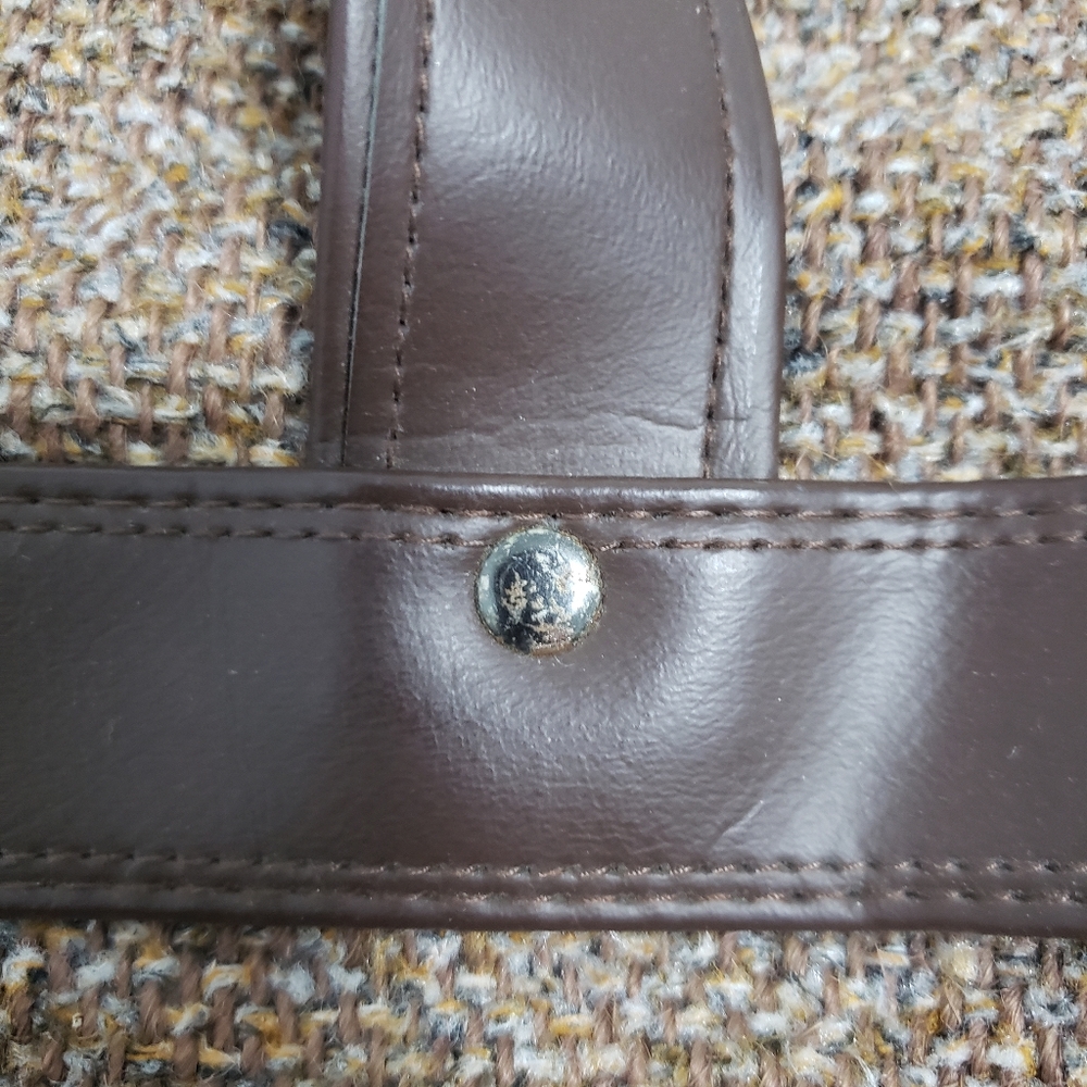 PIERRE CARDIN Brown Tweed Duffle Travel Bag - Picture 14 of 15